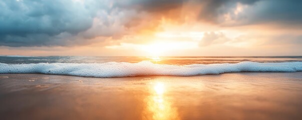 Fototapeta premium Dramatic sunset over the ocean, weather conditions