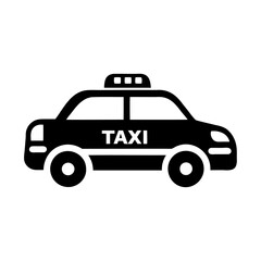 Black ride taxi car icon and vector illustration