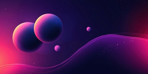 Minimalist purple abstract background with rounded shapes and gradients