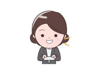 名刺を両手で差し出すビジネスウーマン