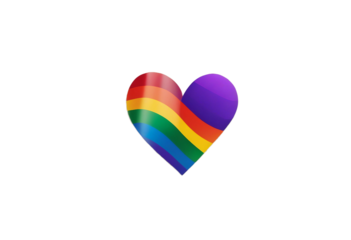 Heart pride rainbow lgbt flag gay month love graphic icon Heart pride rainbow LGBTQisolated on transparent background