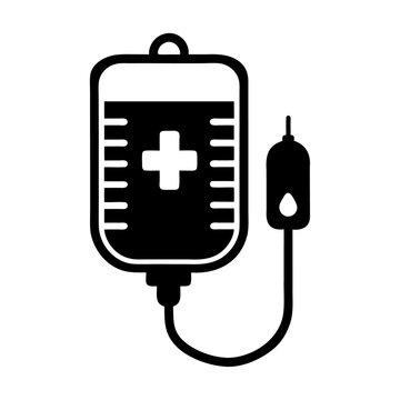 black iv drip bag medical treatment clip art preview