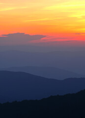 sunset in the mountains