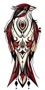 recommend clip art: Tribal Finch Tattoo symmetry very simple traditional tattoo flash styles illustration