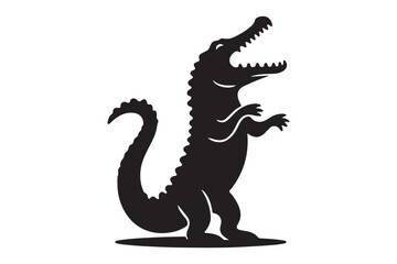 Crocodile silhouette vector illustration