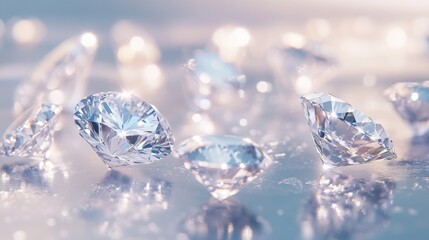 Diamond Sparkle: A Close-Up of Dazzling Gems 