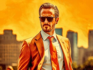 Confident Urban Individual in Stylish Attire