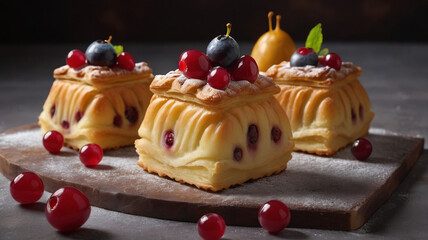 pastry with sweet fruit topping