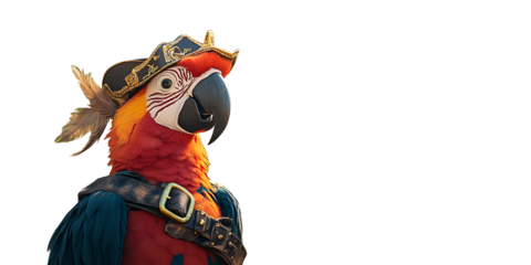 Cartoon Parrot Dressed as a Pirate.
