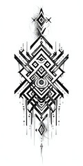 Tribal Geometric patterns and diamonds Tattoo very simple traditional tattoo flash styles illustration