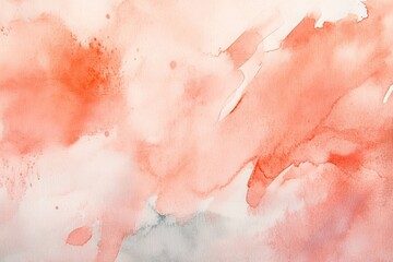 Fototapeta premium Soft coral watercolor background with gentle brush strokes, perfect for artistic projects and creative designs.