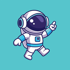 Cute Astronaut Dance Cartoon Vector Icon Illustration. Isolated Flat Cartoon Style