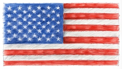 Obraz premium us+flag+drawing