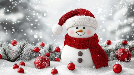 Obraz premium Snowman Christmas Joy