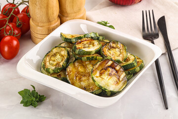 Vegan cuisine Grilled zucchini slices