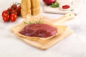 Raw beef meat uncocked steak