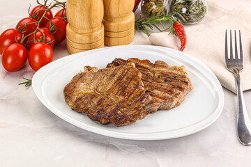 Grilled pork neck sirloin steak