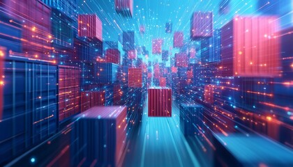 Fototapeta premium Container Orchestration Platforms, Containerization and Microservices Ecosystem, container orchestration platforms within a data center concept, Kubernetes clusters,