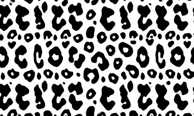 A high-definition black and white seamless pattern of jaguar skin