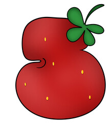 Red strawberry number 