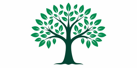 Fototapeta premium Decorative Tree silhouette on white background