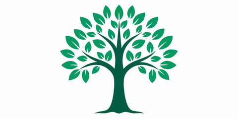 Fototapeta premium Decorative Tree silhouette on white background