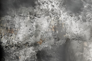 Texture de mur us&eacute; et patin&eacute; avec des traces d'usure de vieillissement, et de rouille, tons gris et noir, aspect brut et industriel copyscpace espace n&eacute;gatif