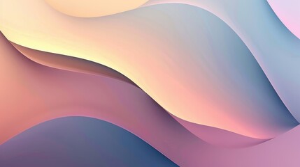 Obraz premium Abstract pastel wave background with soft gradient colors and flowing curves, perfect for modern design projects and digital art.