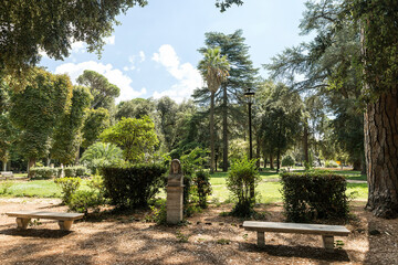 Natural Sceneries of Villa Borghese Gardens in Rome, Lazio Province, Italy.
