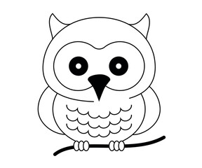 An owl. Bird. Fauna. To fly. Illustration