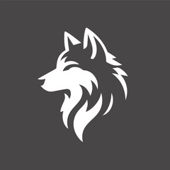 Fototapeta premium Wolf Head Silhouette Wild Animal Illustration Design Vector Art