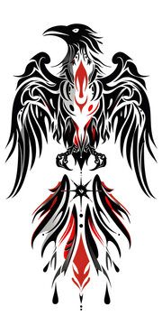 recommend clip art: Tribal Raven Tattoo symmetry very simple traditional tattoo flash styles illustration