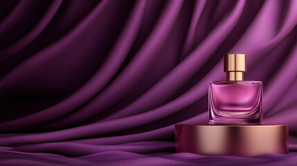 Luxurious Perfume Bottle on Velvet Fabric