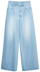 Old fashion are blue jeans isolated on white