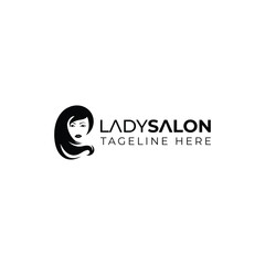Lady Salon lady Silhouette Minimal logo Design  