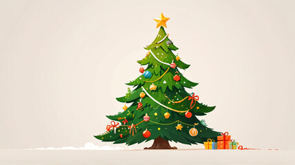 
Christmas background, with an illustration of a Christmas tree and empty space for text