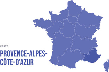 Obraz premium Infographie Carte France Provence Alpes Cote d'Azur