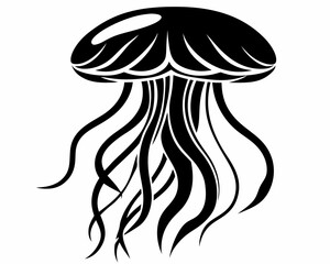 Jellyfish silhouette vector illustration