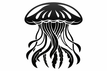 Jellyfish silhouette vector illustration