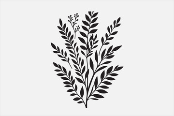 A Plant leaf  silhouette design. 