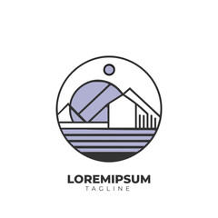 Creative interior inspiration abstract modern logo for furniture and interior shop. Concept with minimalist line art style design template.
