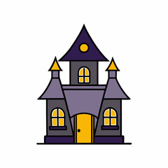 Design a Haunted House Icon Vector Illustration