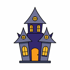 Design a Haunted House Icon Vector Illustration