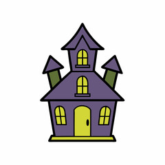 Design a Haunted House Icon Vector Illustration