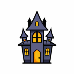 Design a Haunted House Icon Vector Illustration