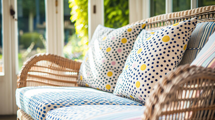 Cottage conservatory room decor, interior design and house improvement, garden furniture with sofa and home decor, English country house