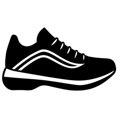 black sports shoes vector isolated on white 