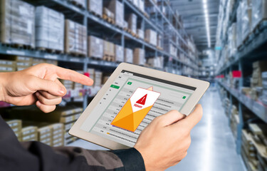 Cyber attacking concept. Malware alert showing on computer screen display scam and threat detection on computer system or online server to be removed snugly.
