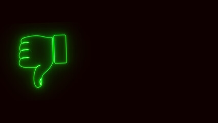 dislike icon neon color black background