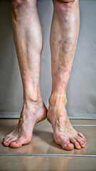 Close Up of Varicose Veins on Aging Legs